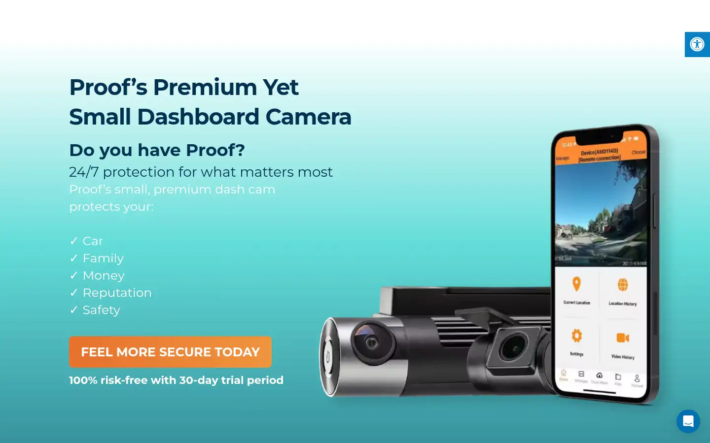 Screenshot of proofdashcams.com