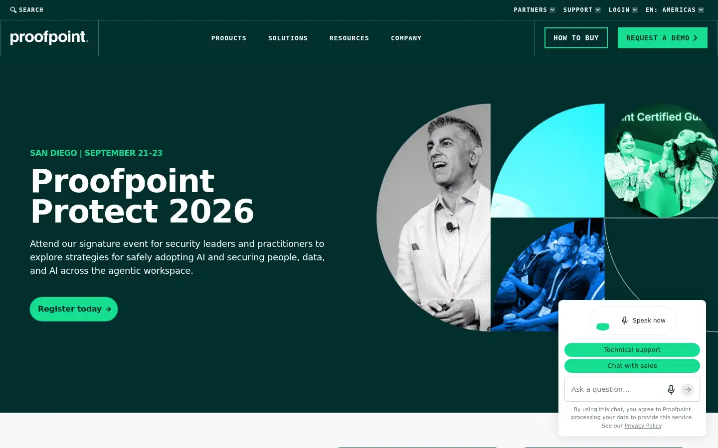Screenshot of proofpoint.com