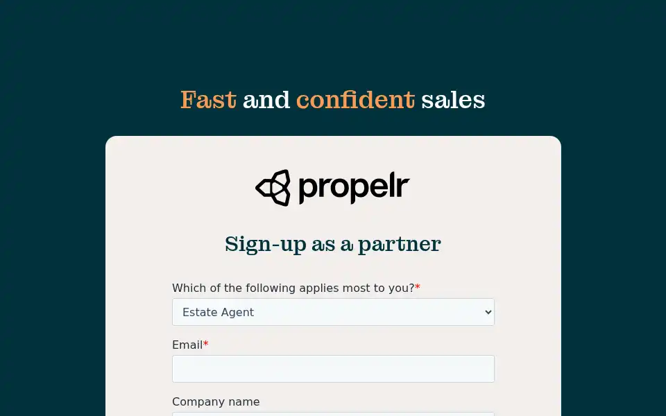 Screenshot of propelr.co.uk