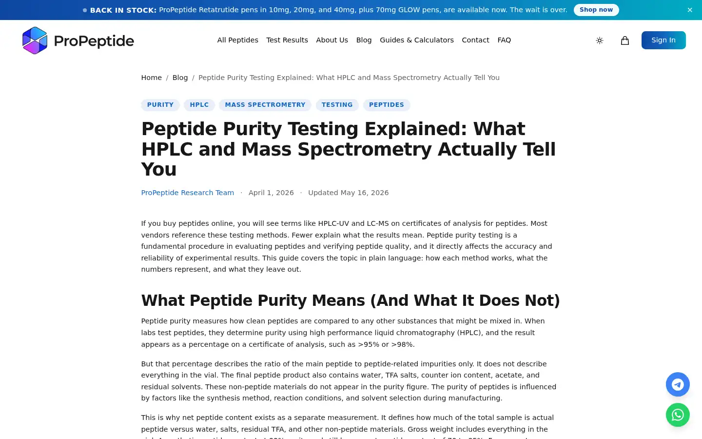 Screenshot of propeptide.com