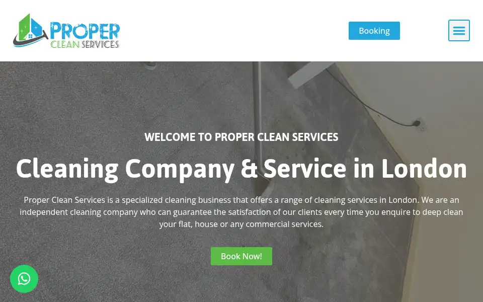 Screenshot of propercleanservices.co.uk