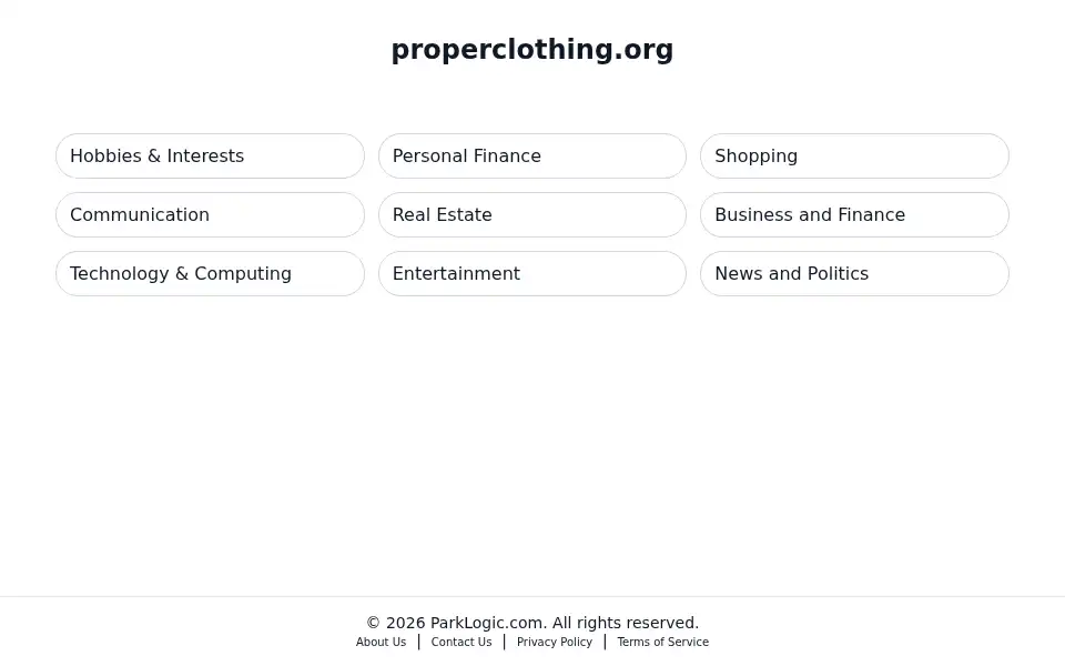 Screenshot of properclothing.org