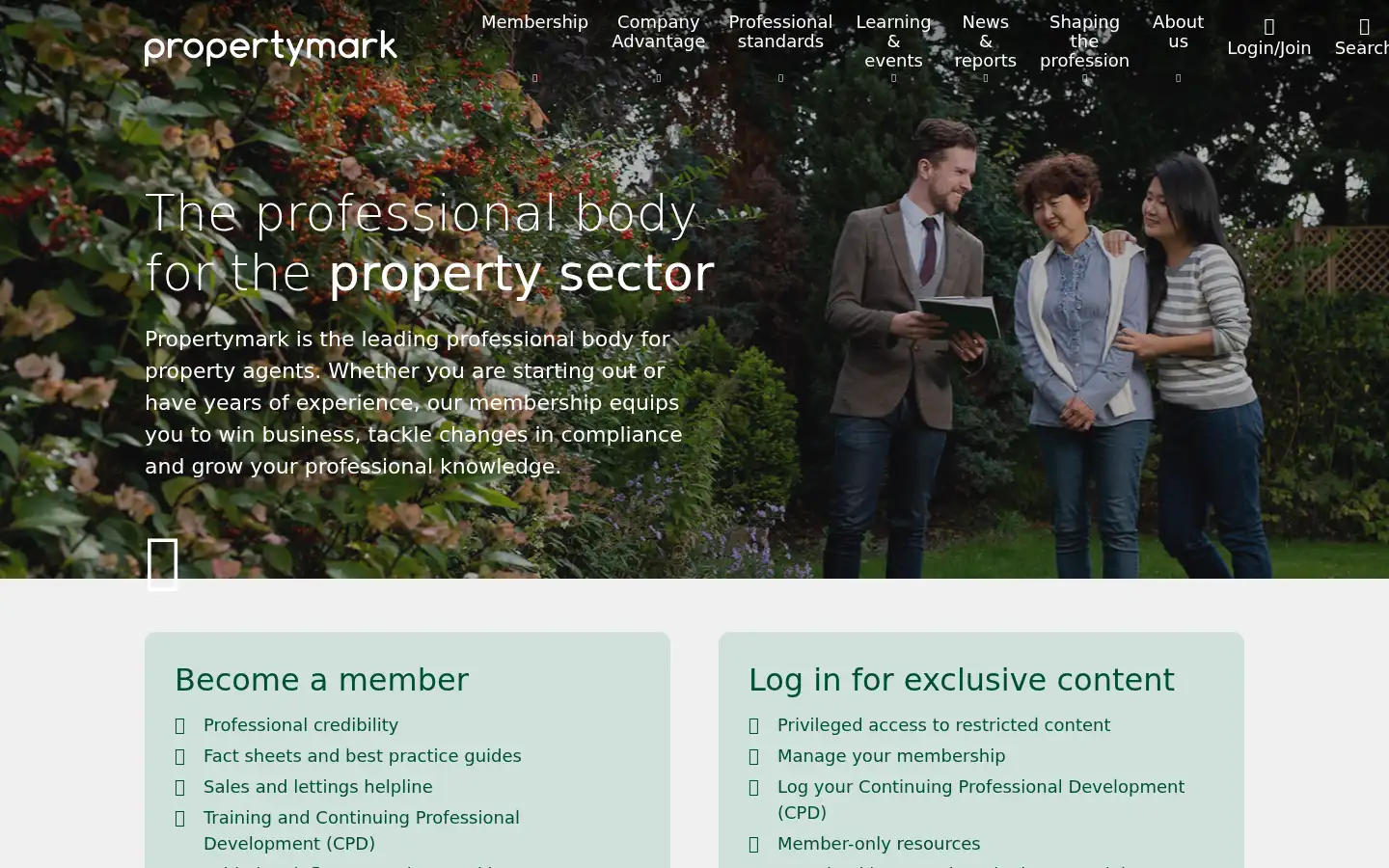 Screenshot of propertymark.co.uk