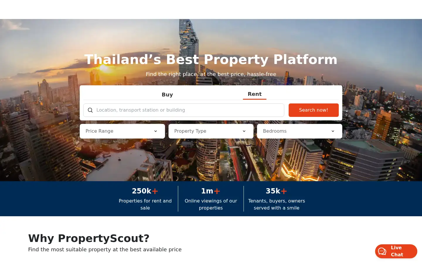 Screenshot of propertyscout.co.th