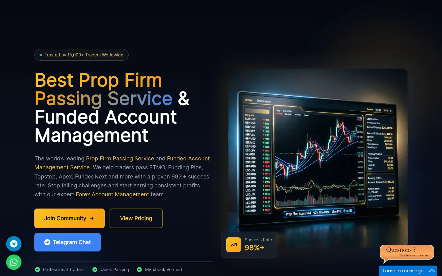 Screenshot of propfundedkings.com