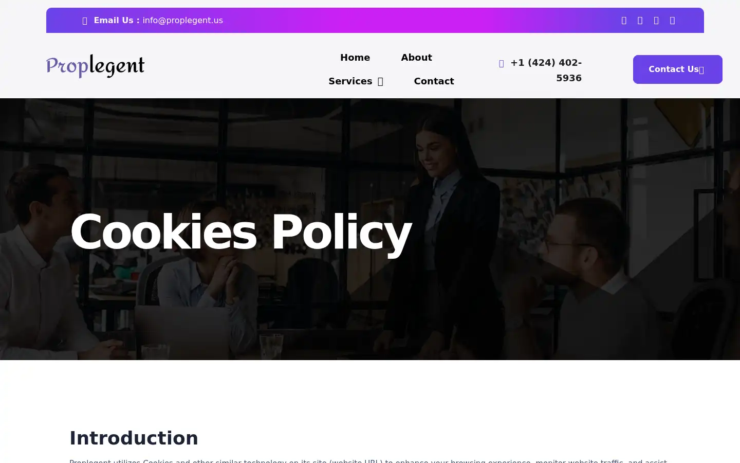 Screenshot of proplegent.us