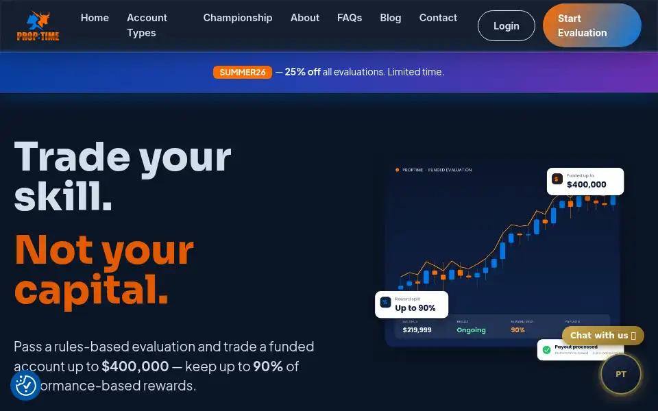 Screenshot of proptime-usa.com