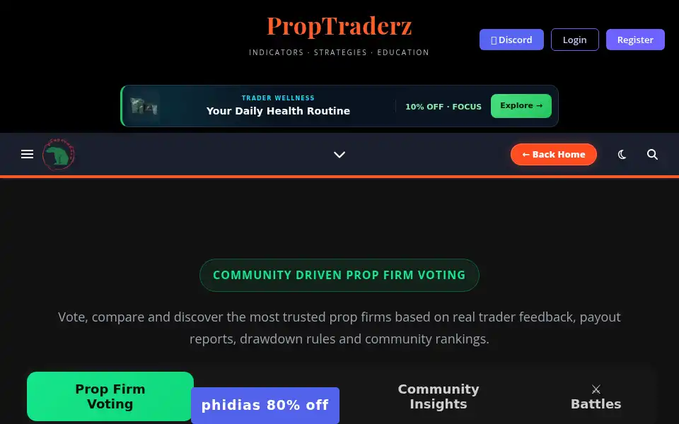 Screenshot of proptraderz.com