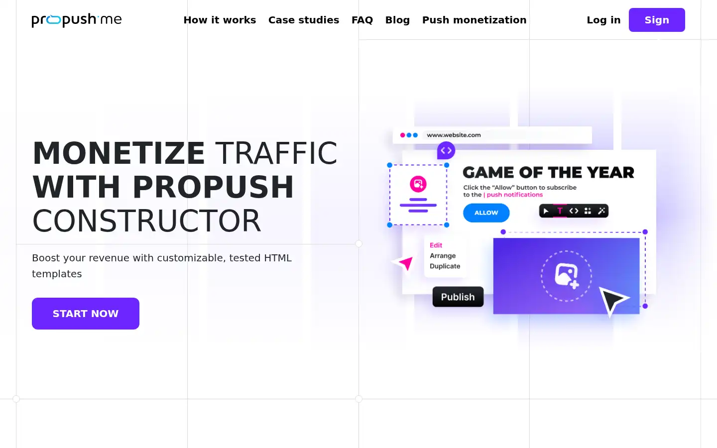 Screenshot of propush.me