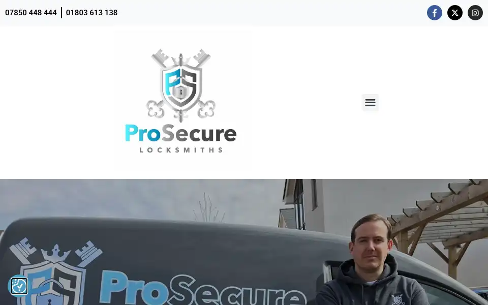 Screenshot of prosecurelocksmiths.com