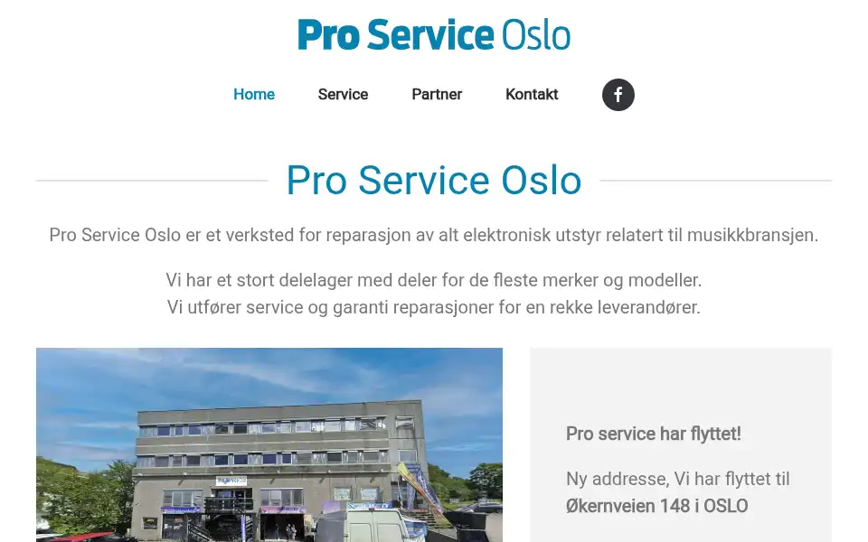 Screenshot of proserviceoslo.no