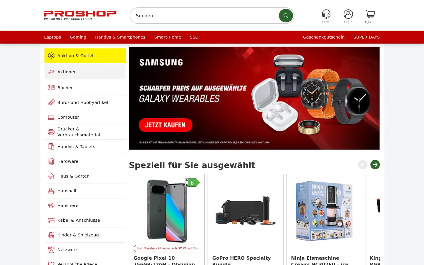 Screenshot of proshop.at