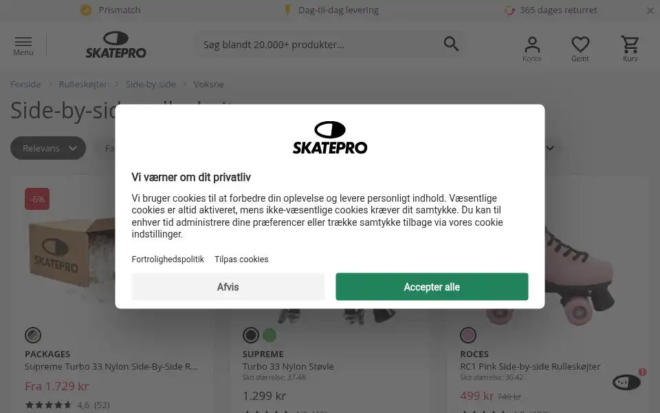 Screenshot of proskate.dk