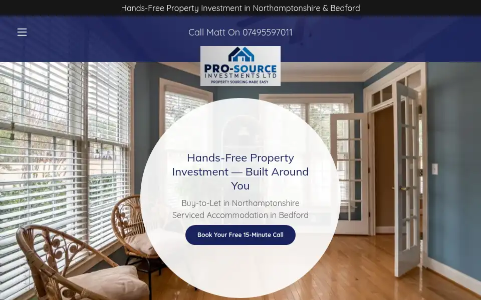 Screenshot of prosourceinvestments.co.uk