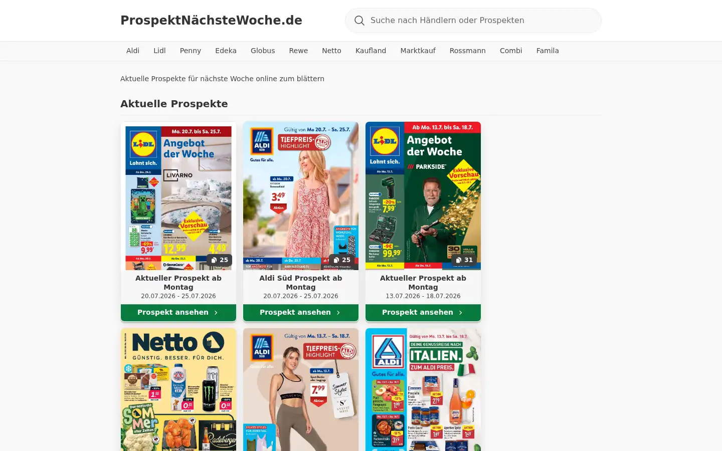 Screenshot of prospektnachstewoche.de