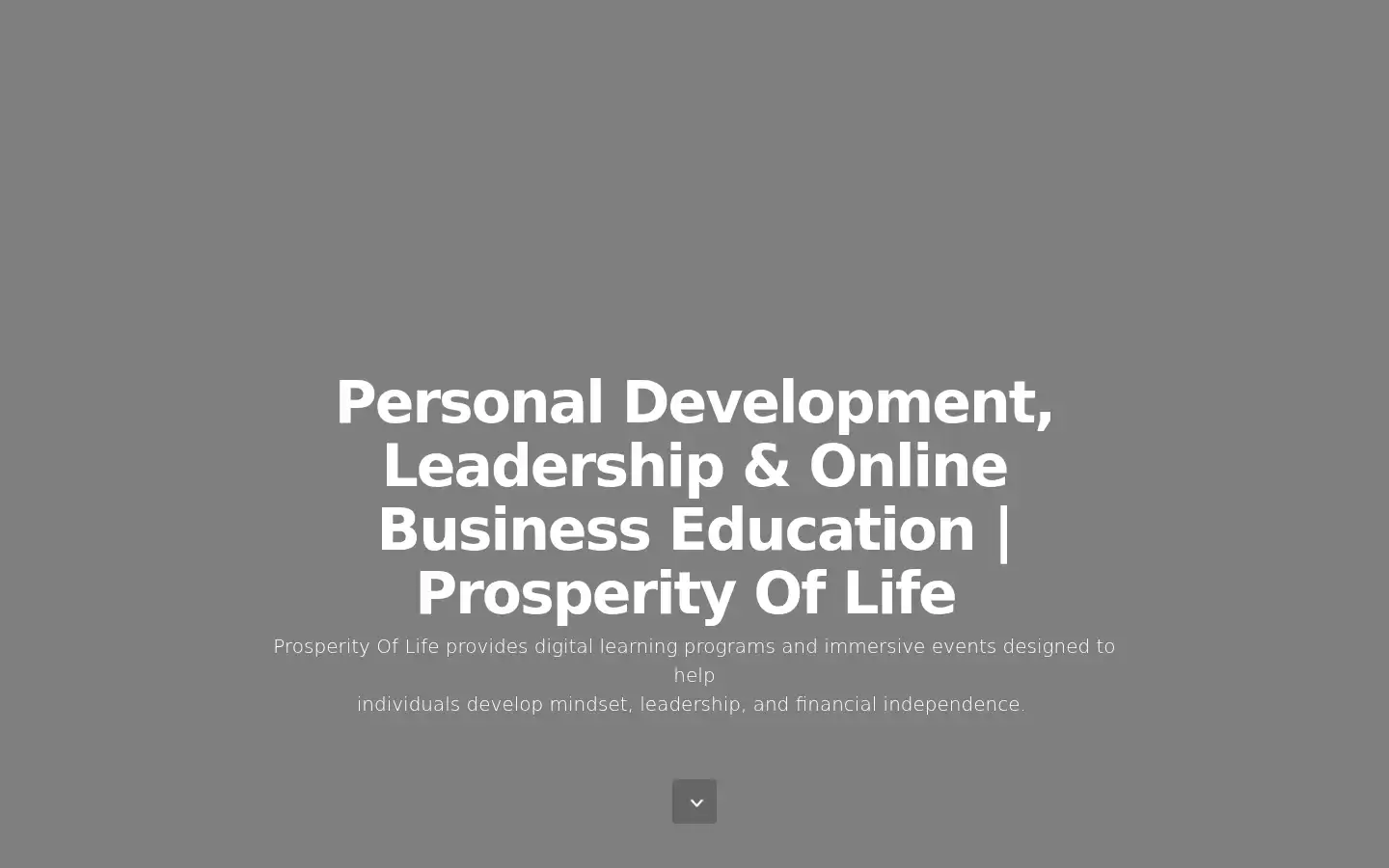 Screenshot of prosperityoflife.com