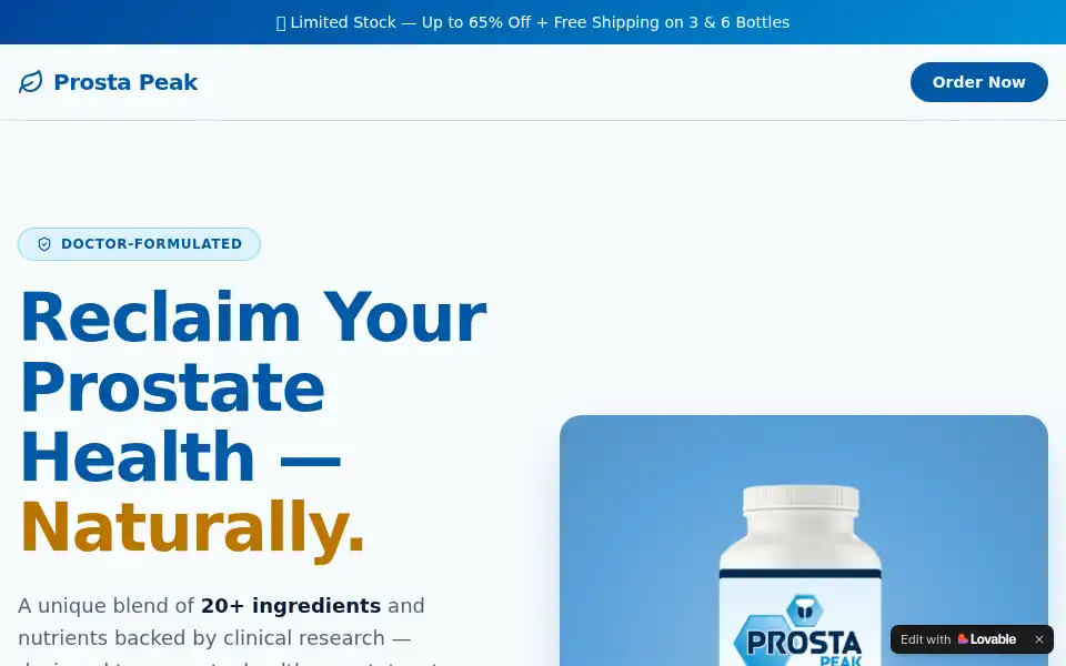 Screenshot of prostapeakreviewandcomplaints.lovable.app