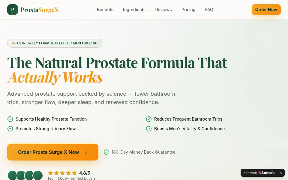 Screenshot of prostasurgex.lovable.app