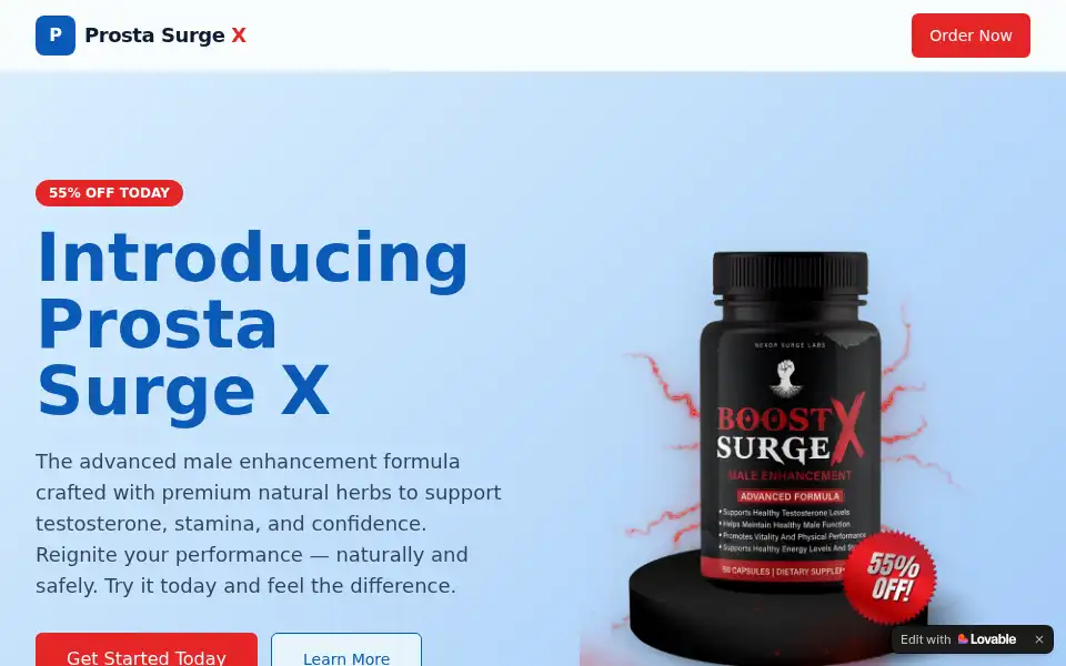 Screenshot of prostasurgexus.lovable.app