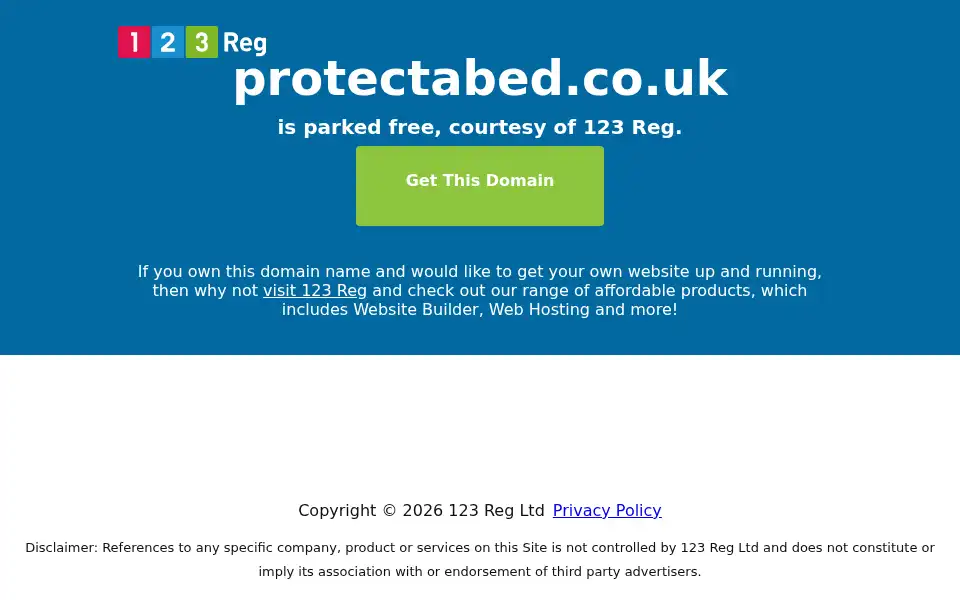 Screenshot of protectabed.co.uk