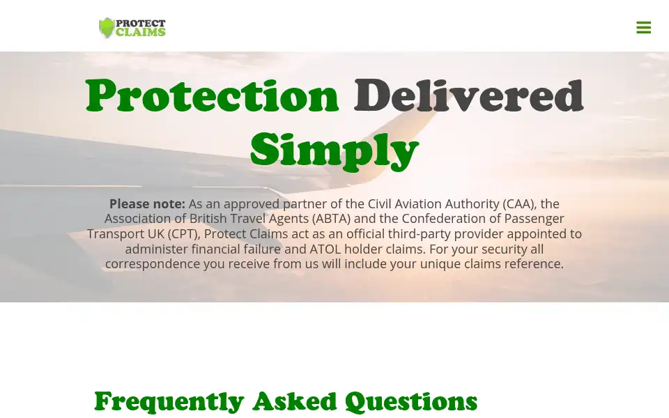 Screenshot of protectclaims.com