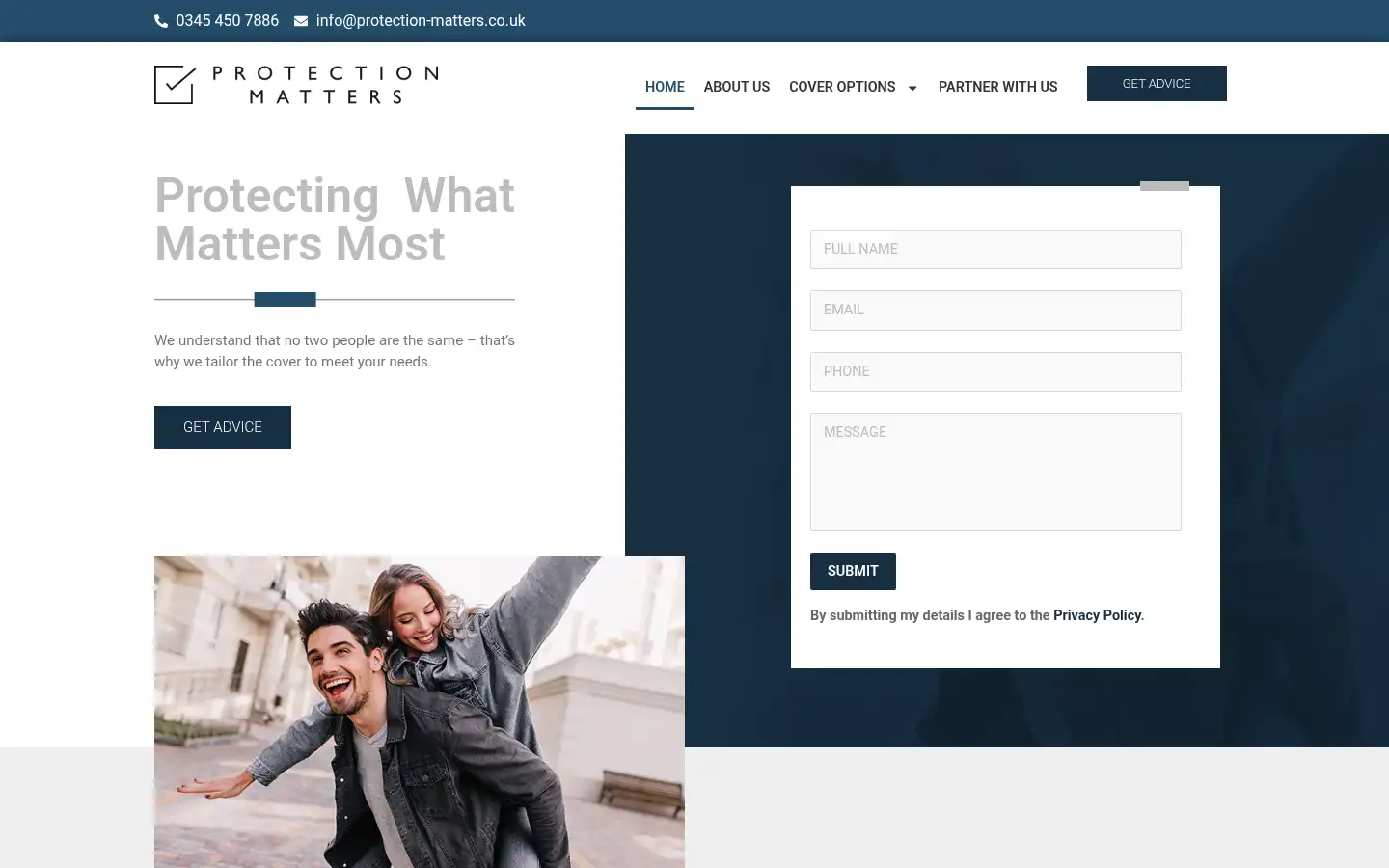 Screenshot of protection-matters.co.uk
