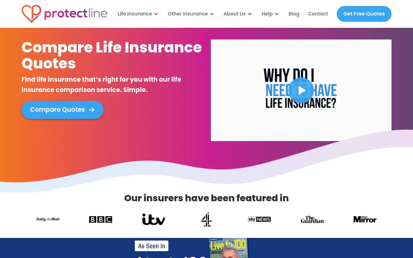 Screenshot of protectline.co.uk