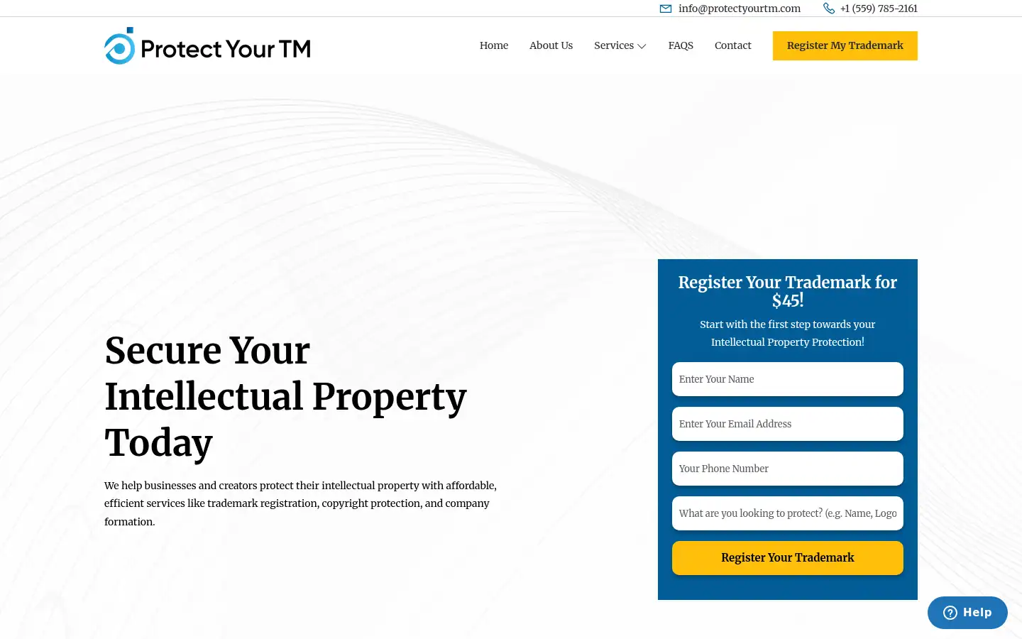 Screenshot of protectyourtm.com