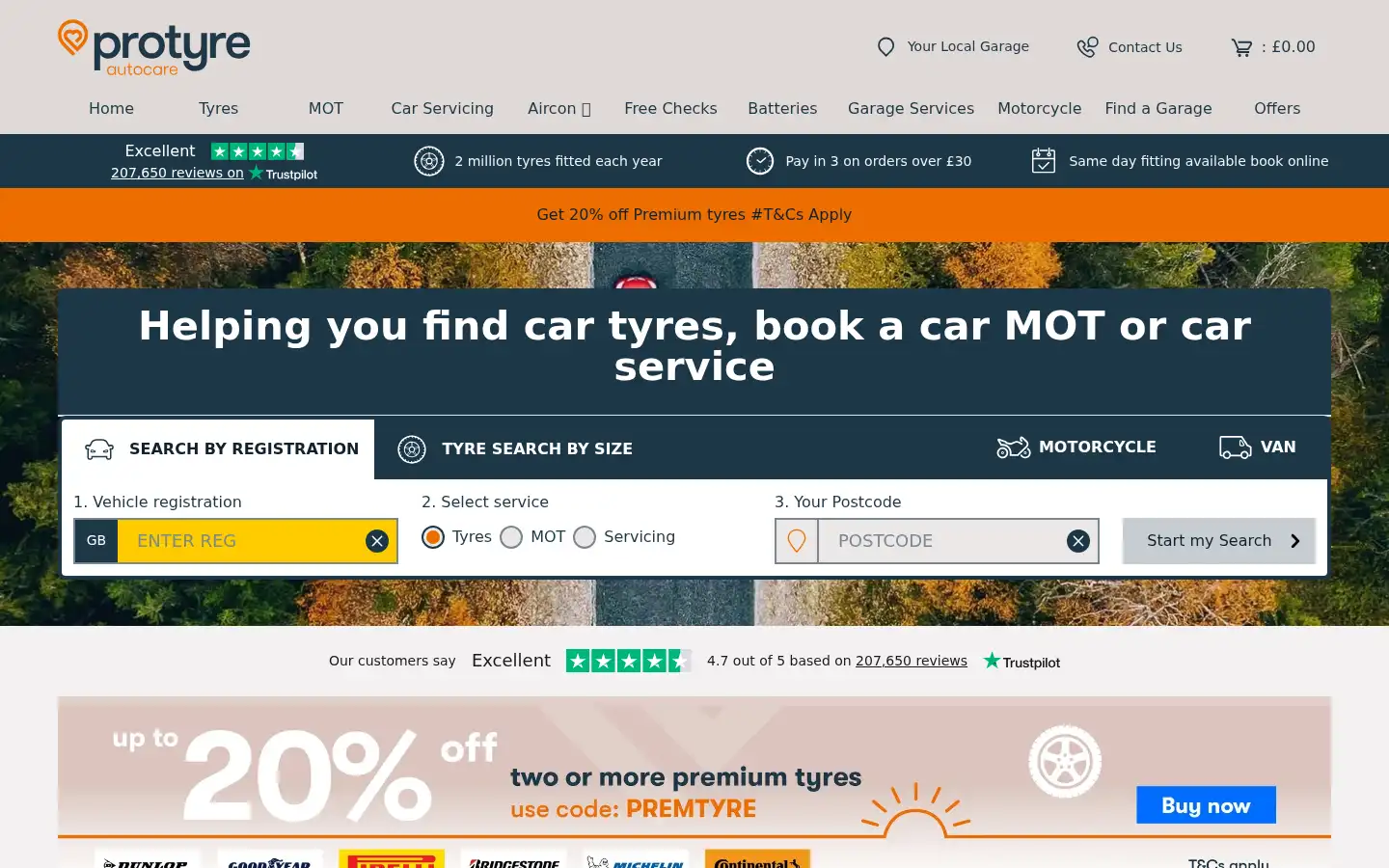 Screenshot of protyre.co.uk