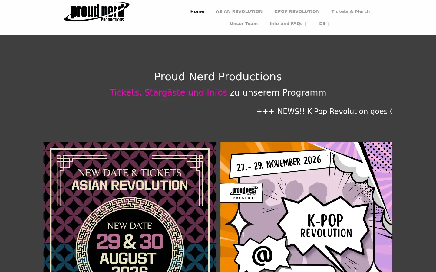 Screenshot of proudnerdproductions.de