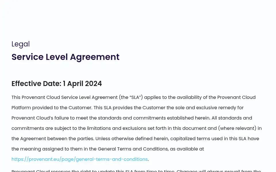Screenshot of provenant.eu