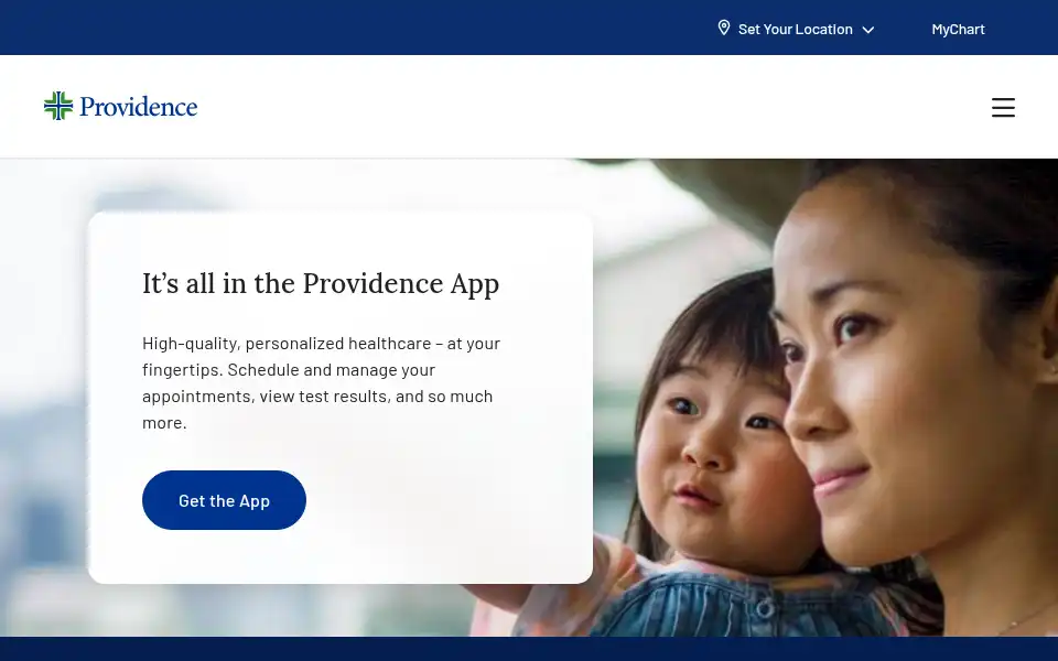 Screenshot of providence.org
