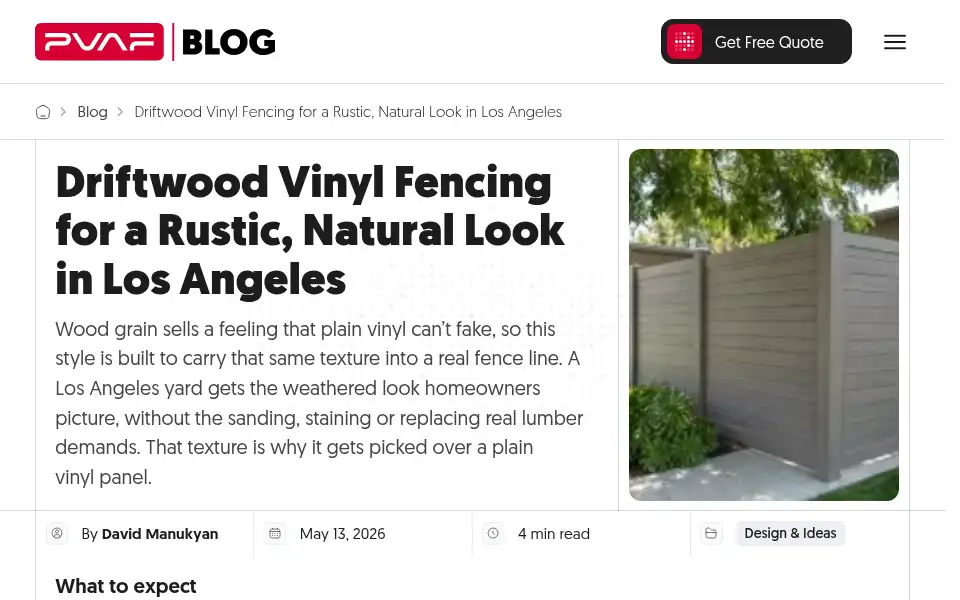 Screenshot of provinylfencing.com