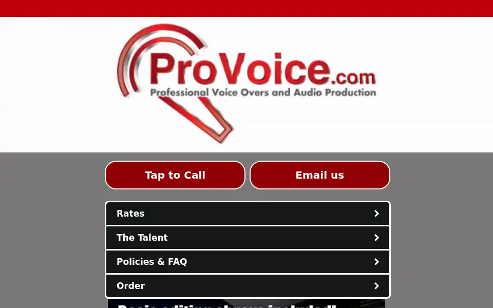 Screenshot of provoice.com