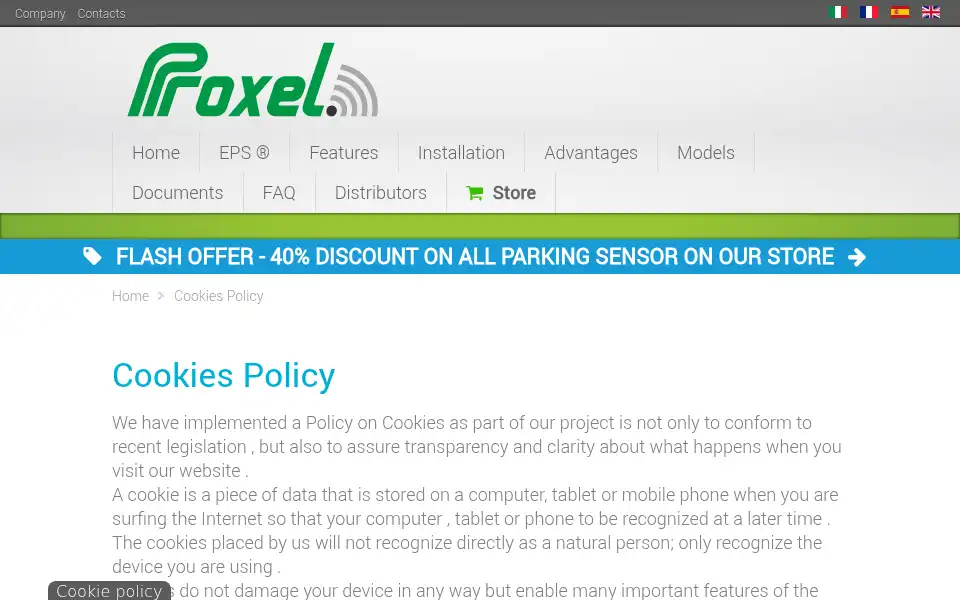 Screenshot of proxel.com