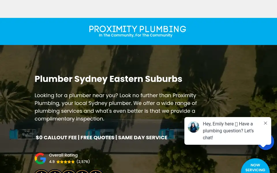 Screenshot of proximityplumbing.com.au