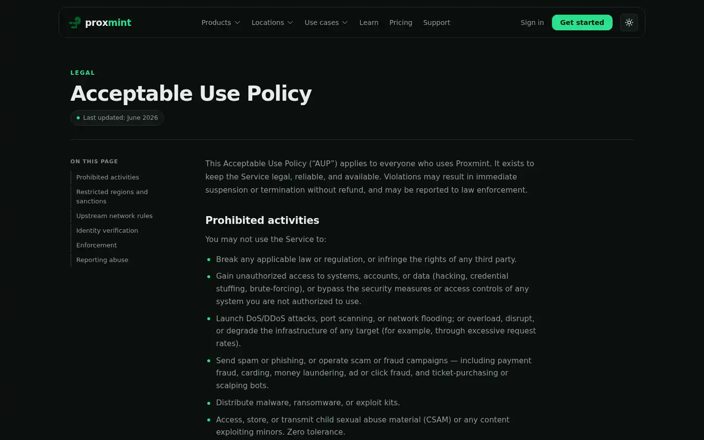 Screenshot of proxmint.com