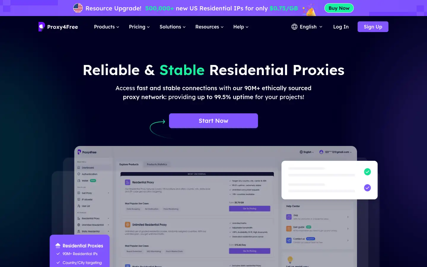 Screenshot of proxy4free.com