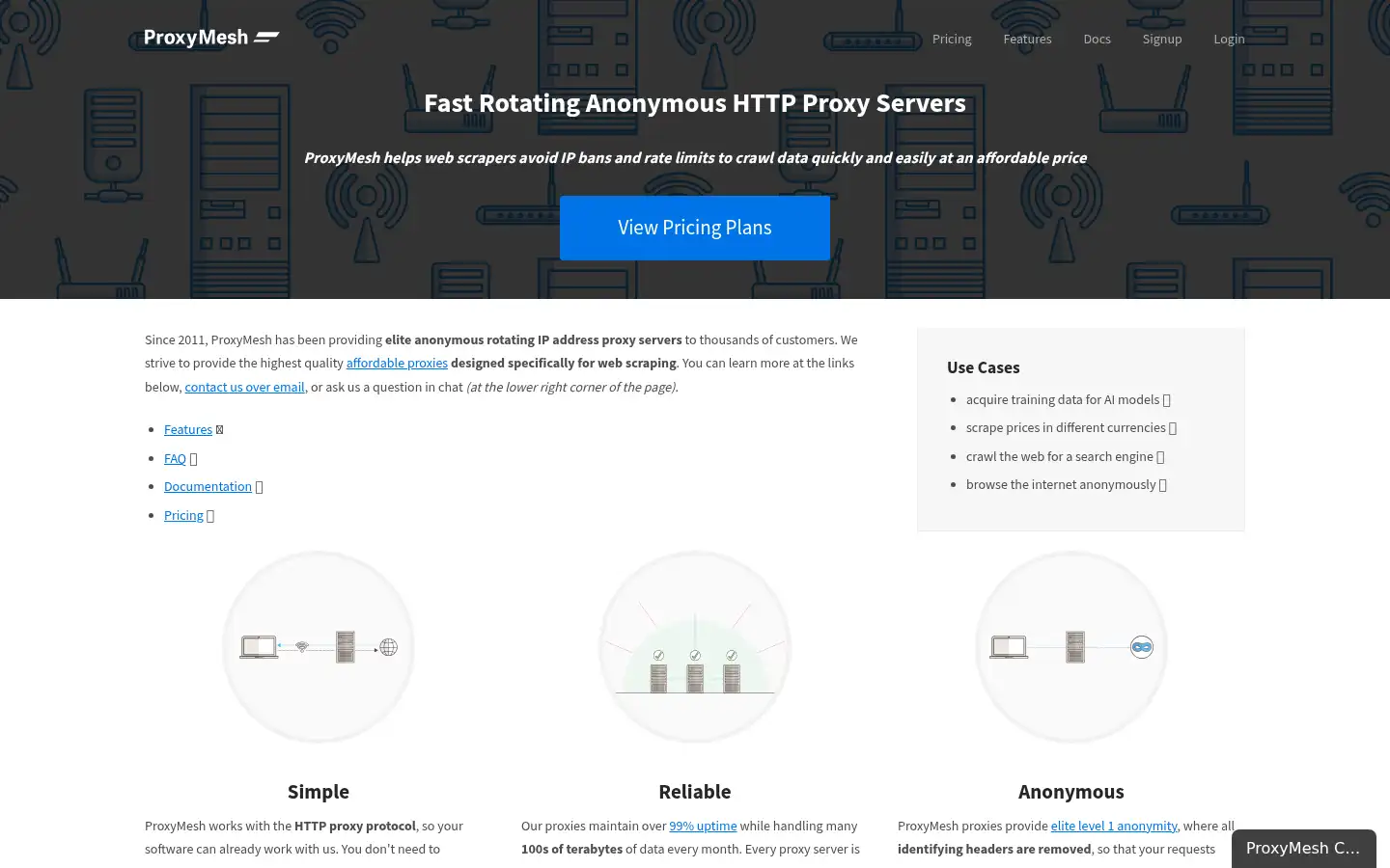 Screenshot of proxymesh.com