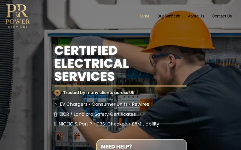 Screenshot of prpowerservices.co.uk