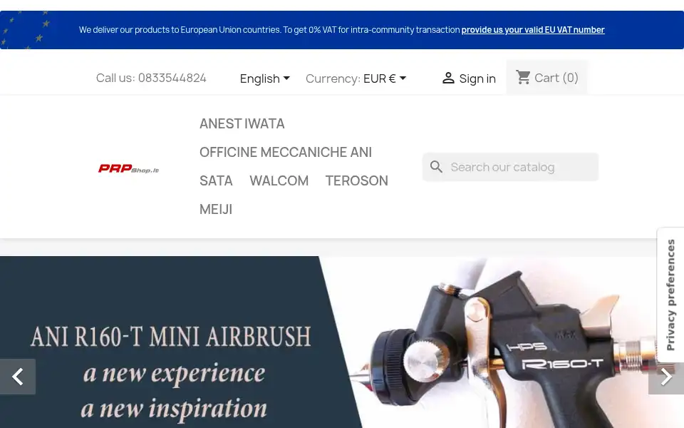 Screenshot of prpshop.it