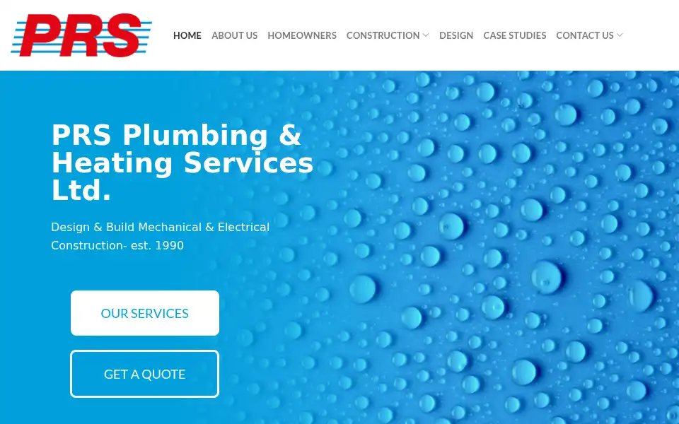 Screenshot of prsplumbing.co.uk