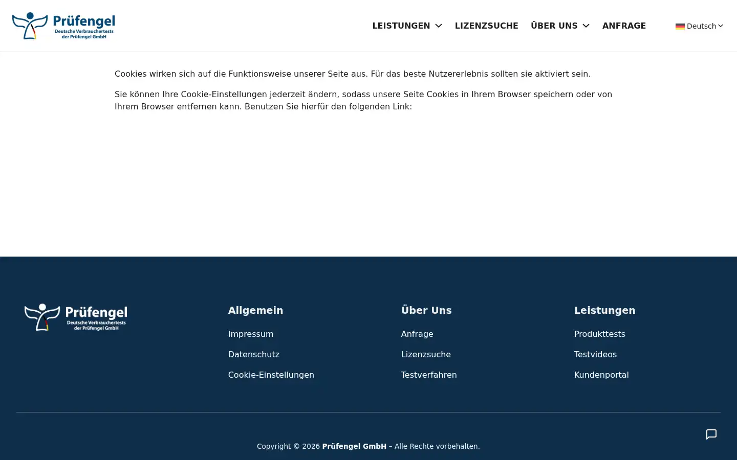 Screenshot of pruefengel.de