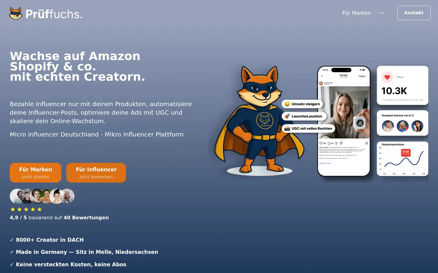 Screenshot of prueffuchs.de