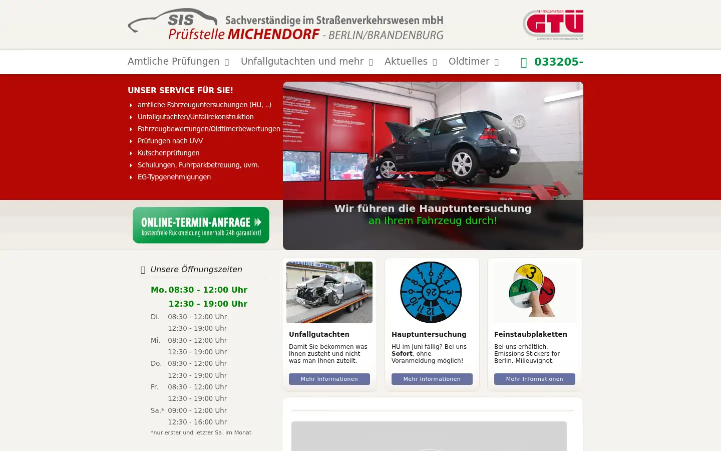 Screenshot of pruefstelle-michendorf.de