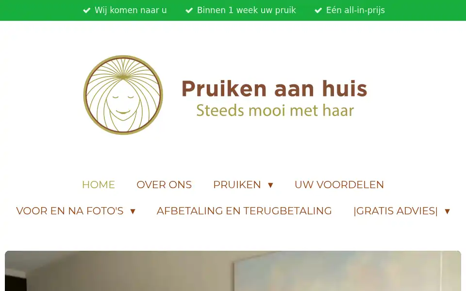 Screenshot of pruikenaanhuis.be