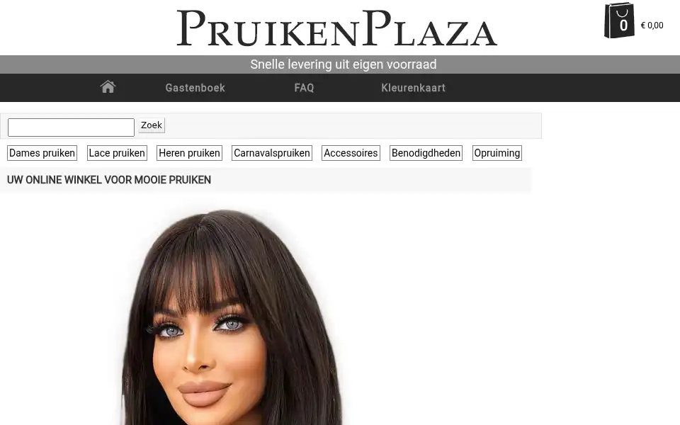 Screenshot of pruikenplaza.nl