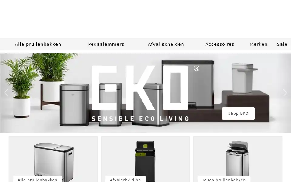 Screenshot of prullenbakkenstore.com