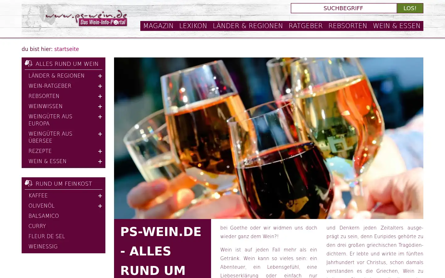 Screenshot of ps-wein.de