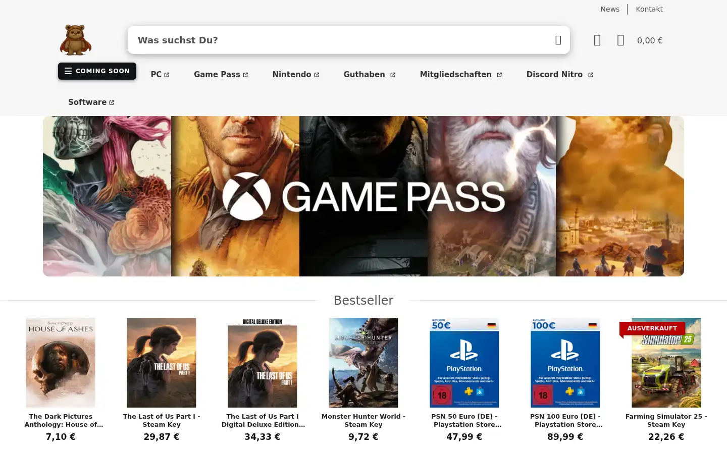 Screenshot of psgamezone.de